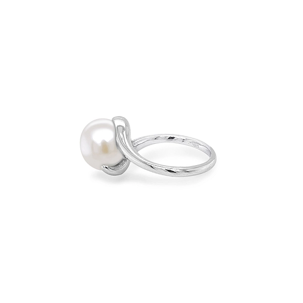 Goldring mit Perle und Zirkonen