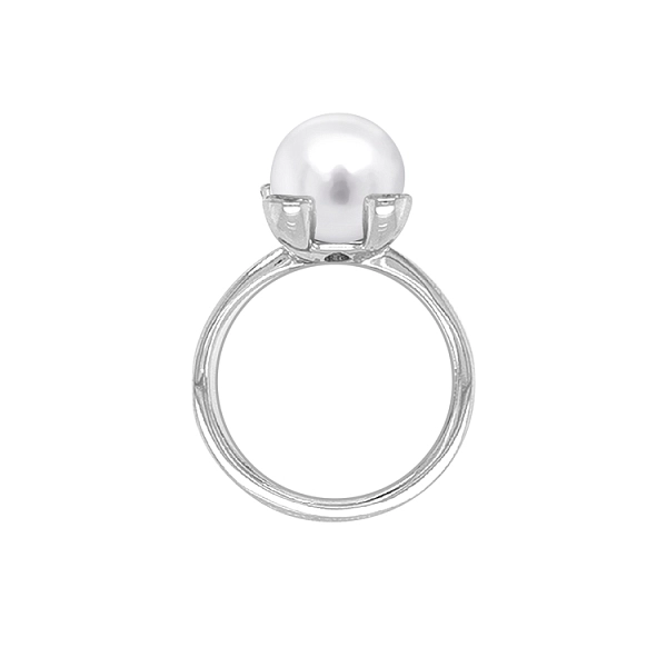 Goldring mit Perle und Zirkonen