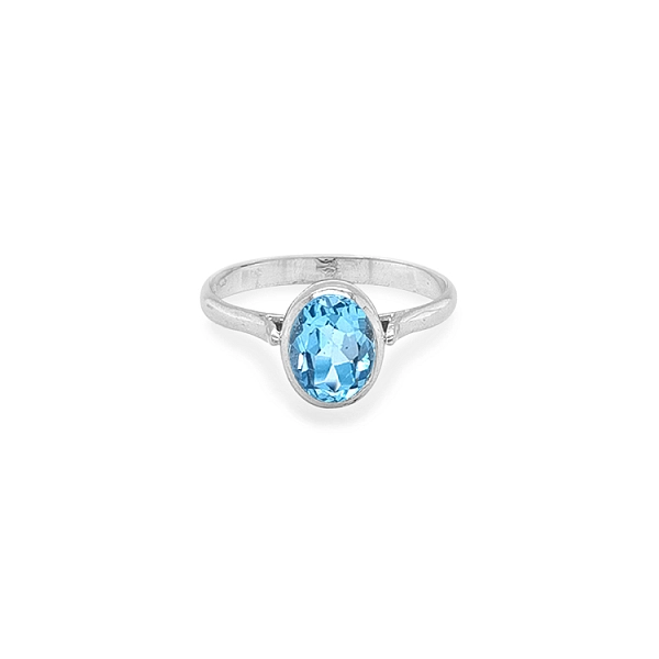 Goldring mit blauem Stein