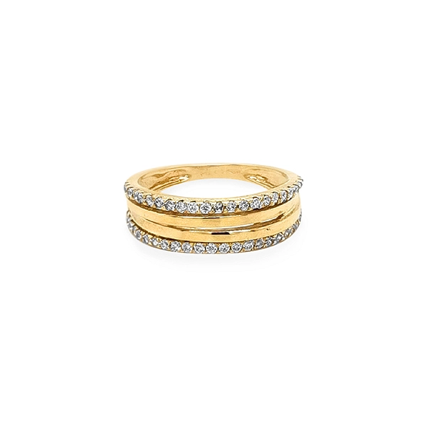 Goldring mit Zirkonen