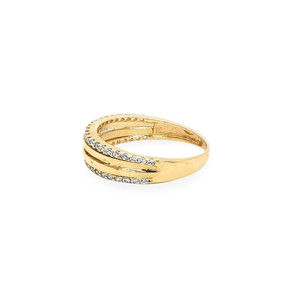 Goldring mit Zirkonen