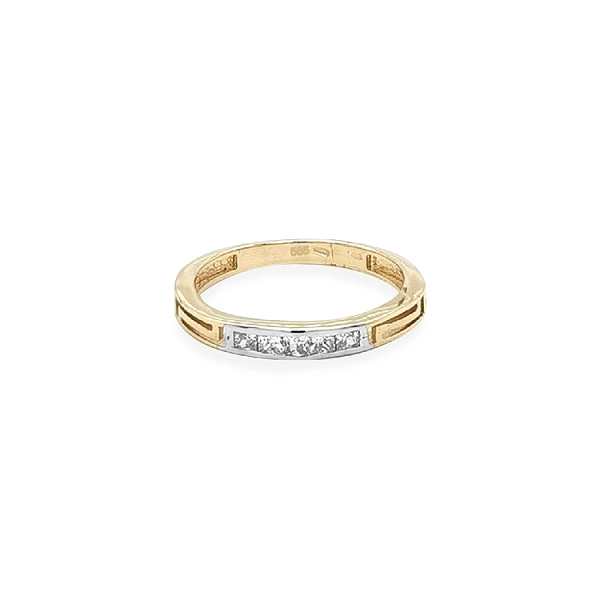 Goldring mit Zirkonen