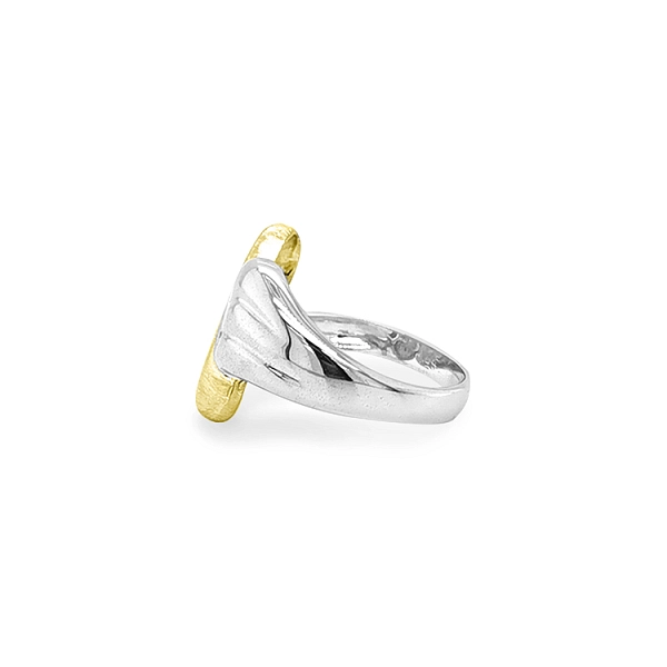 Goldring mit Zirkonen aus kombiniertem Gold