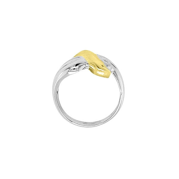 Goldring mit Zirkonen aus kombiniertem Gold
