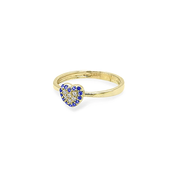 Gold Herz Ring mit farbigen Steinen