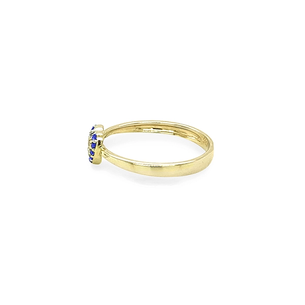 Gold Herz Ring mit farbigen Steinen