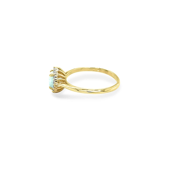 Goldring mit Opal und Zirkonen
