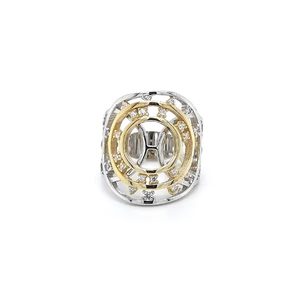 Ring mit Zirkonias in Gold-Kombination