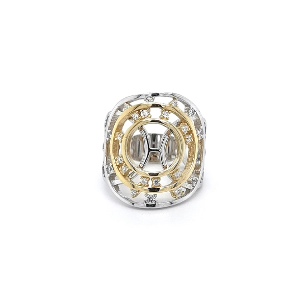 Ring mit Zirkonias in Gold-Kombination