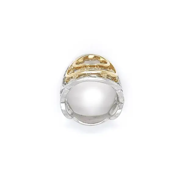 Ring mit Zirkonias in Gold-Kombination