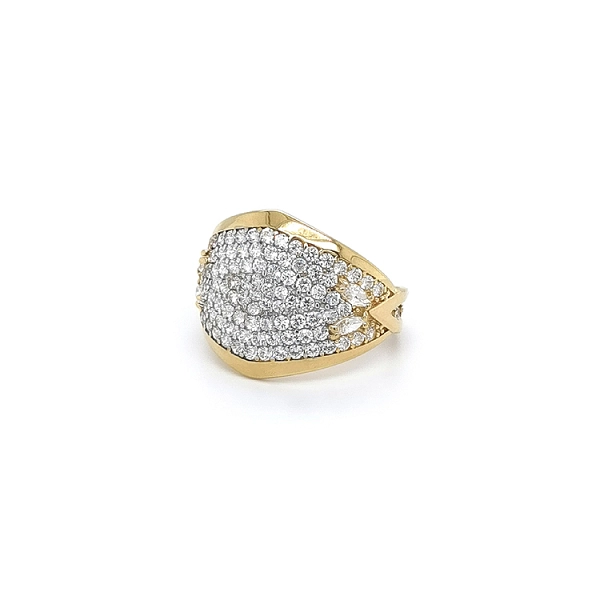 Gold Damenring mit Zirkonen