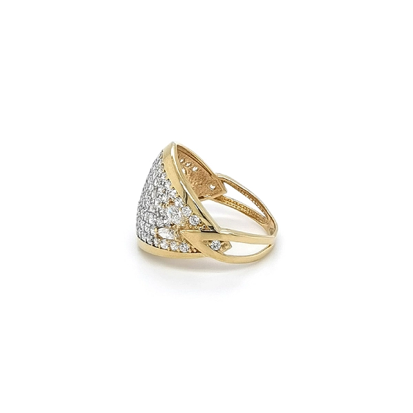 Gold Damenring mit Zirkonen