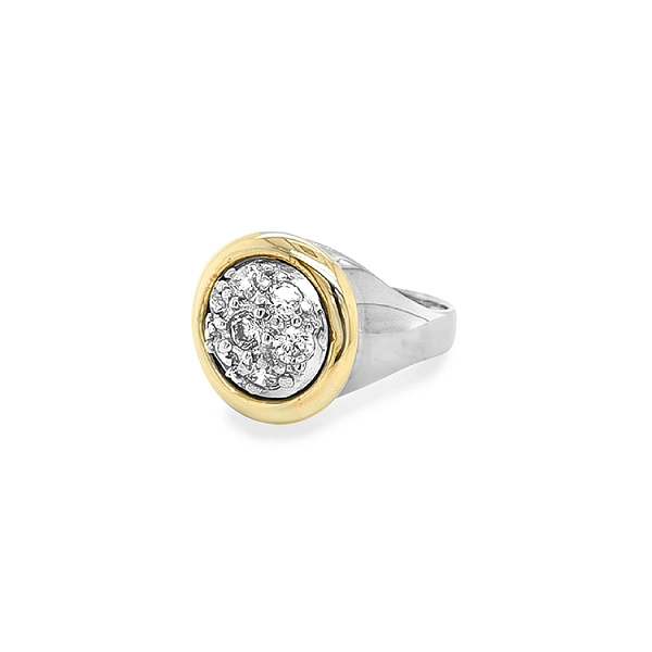 Goldring mit Zirkonen