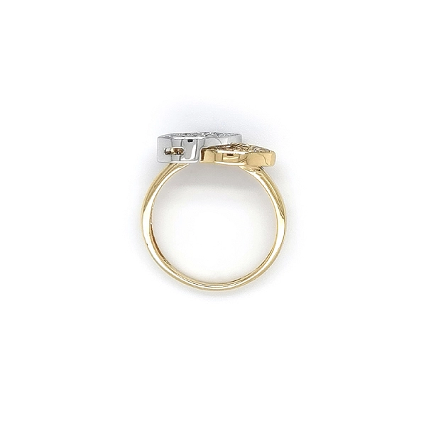 Ring mit Zirkonias in Gold-Kombination
