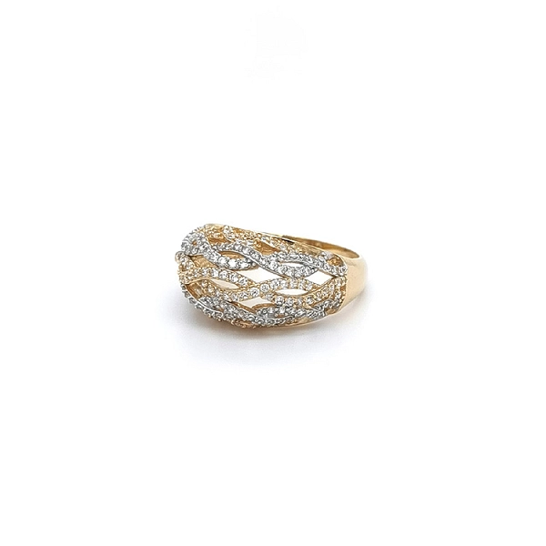 Ring mit Zirkonias in Gold-Kombination