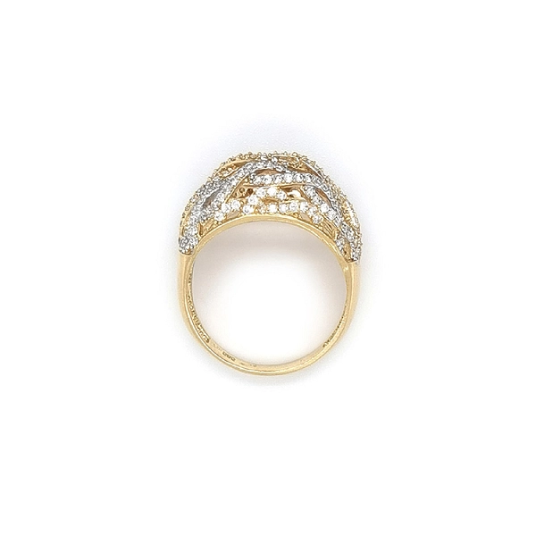 Ring mit Zirkonias in Gold-Kombination