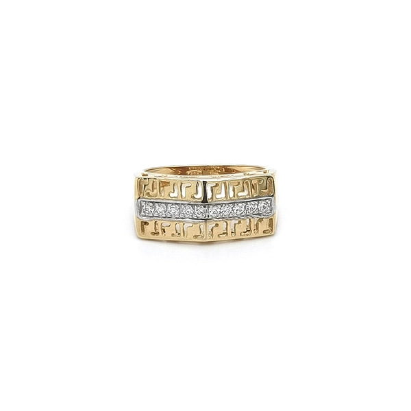 Ring mit Zirkonias in Gold-Kombination