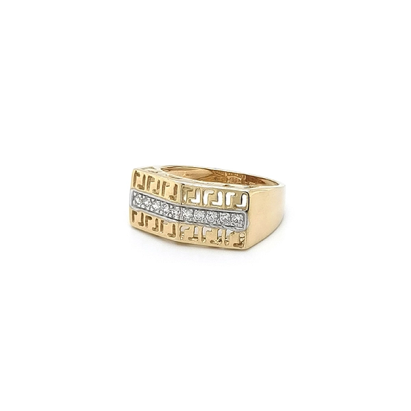Ring mit Zirkonias in Gold-Kombination