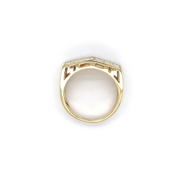 Ring mit Zirkonias in Gold-Kombination