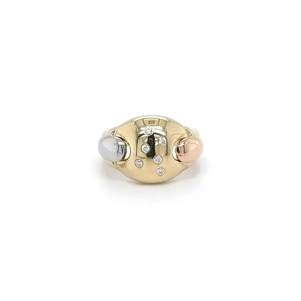 Ring mit Zirkonias in Gold-Kombination