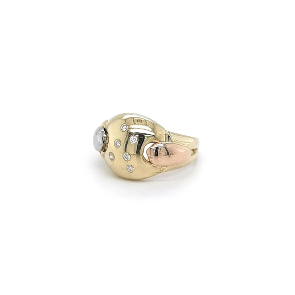Ring mit Zirkonias in Gold-Kombination
