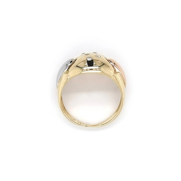 Ring mit Zirkonias in Gold-Kombination