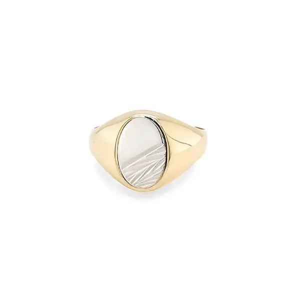 Herren-Kombi-Ring aus Gold