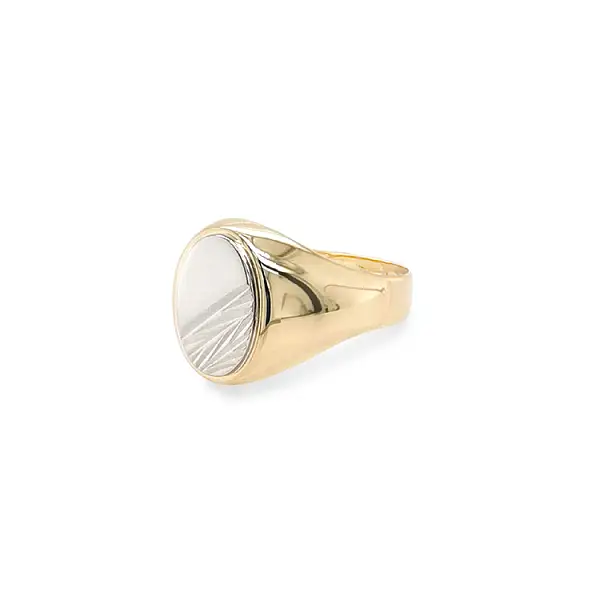 Herren-Kombi-Ring aus Gold