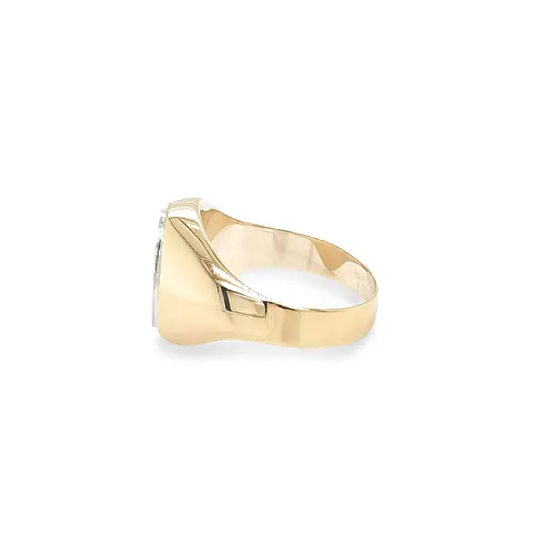 Herren-Kombi-Ring aus Gold