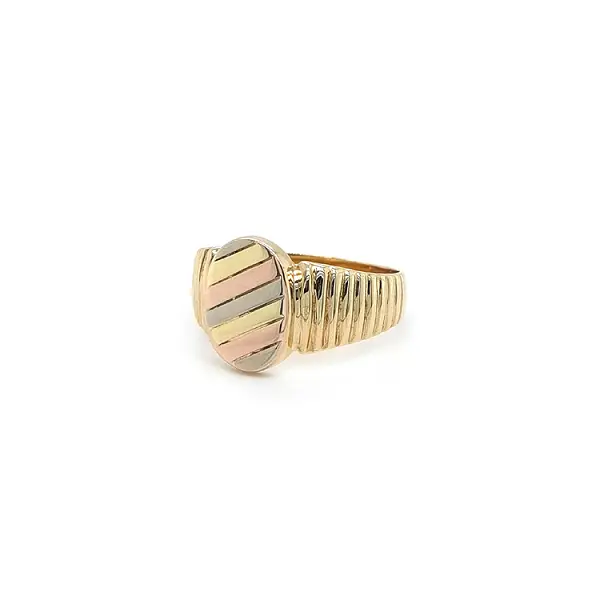 Herren-Kombi-Ring aus Gold