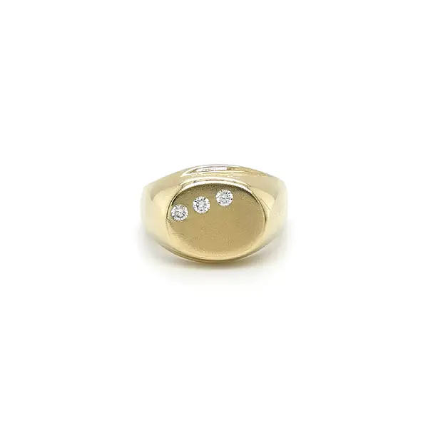 Gold Herrenring mit Zirkonen