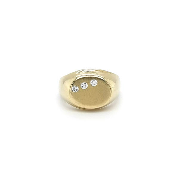 Gold Herrenring mit Zirkonen