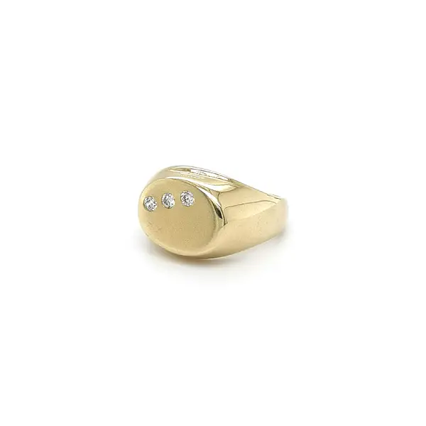 Gold Herrenring mit Zirkonen