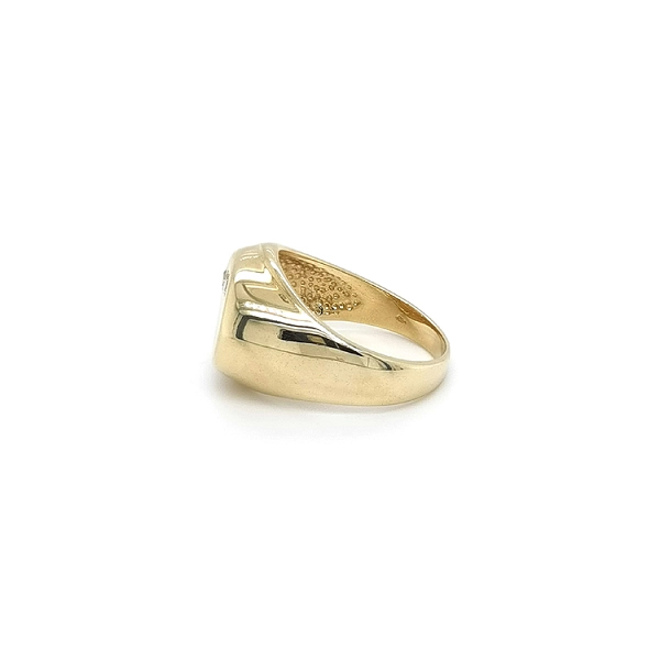 Gold Herrenring mit Zirkonen
