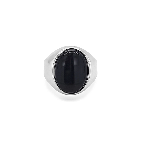 Goldener Herrenring mit Onyx