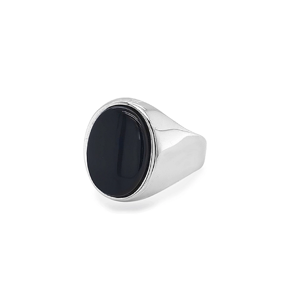 Goldener Herrenring mit Onyx