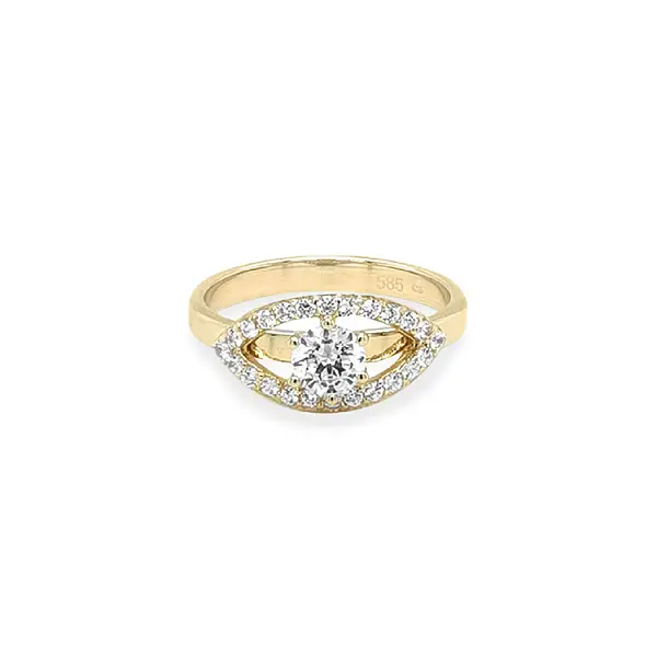 Goldring mit Zirkonen