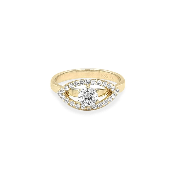 Goldring mit Zirkonen