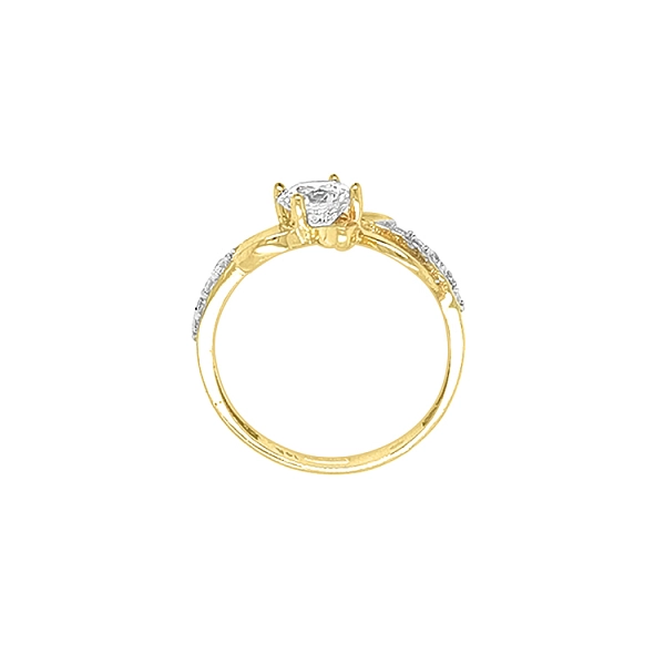 Goldring Blume mit Zirkonen