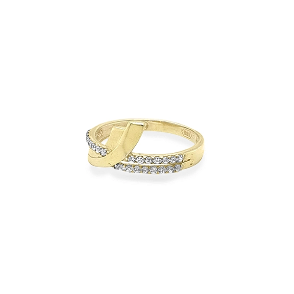 Goldring mit Zirkonen