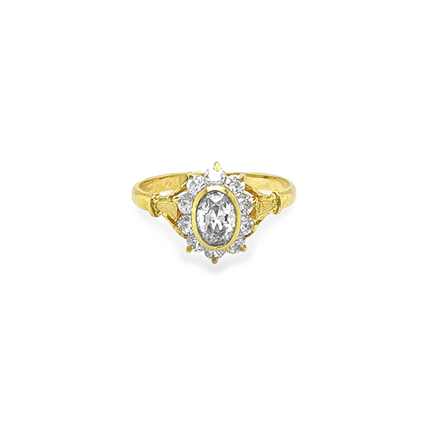 Goldring mit Zirkonen