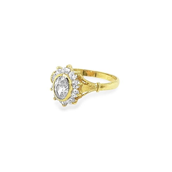 Goldring mit Zirkonen