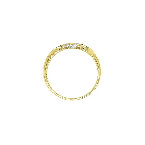 Goldring mit Zirkonen aus kombiniertem Gold