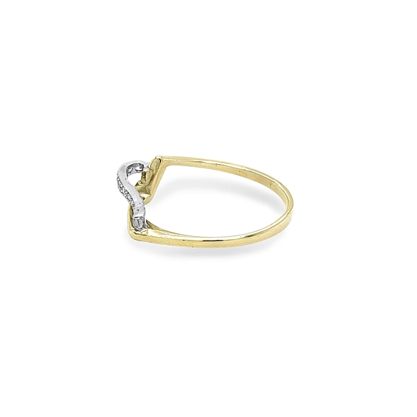 Goldring mit Zirkonen aus kombiniertem Gold