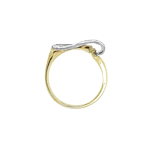 Goldring mit Zirkonen aus kombiniertem Gold