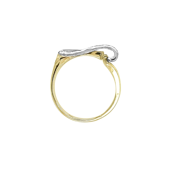 Goldring mit Zirkonen aus kombiniertem Gold