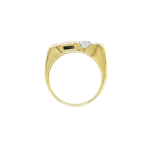 Goldring mit Zirkonen aus kombiniertem Gold