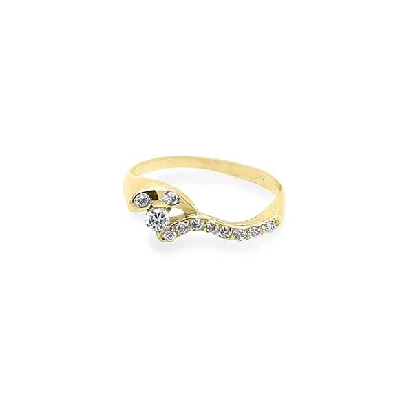 Goldring mit Zirkonen