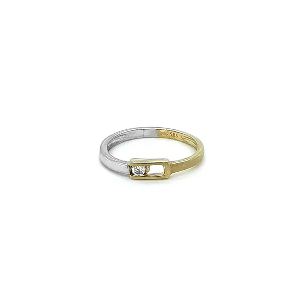 Ring mit Zirkon aus Kombinationsgold