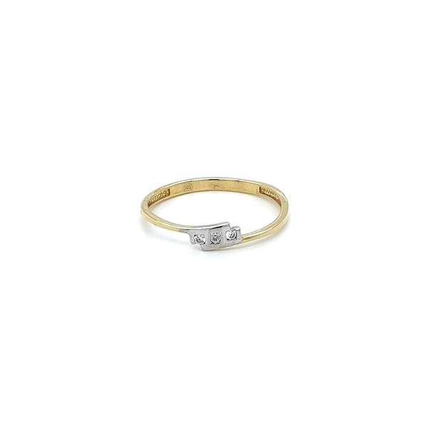 Ring mit Zirkonias in Gold-Kombination